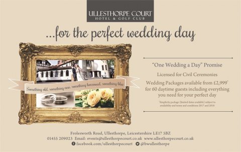 For the perfect wedding - Best Western Plus Ullesthorpe Court Hotel and Golf Club
