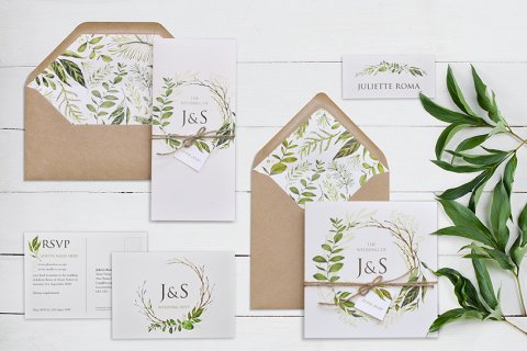 Greenery wedding stationery - Paperchain Wedding Stationery