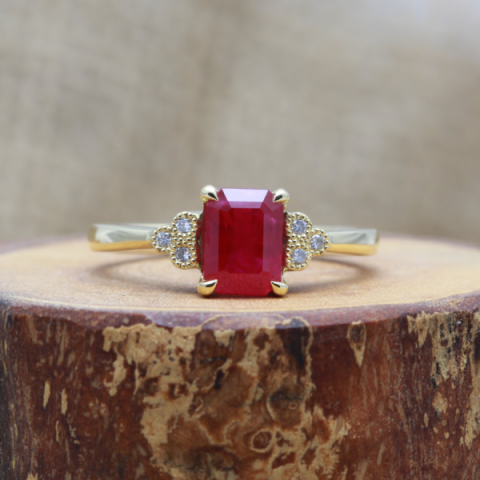 Ruby and Diamond Engagement Ring - Jacqueline & Edward