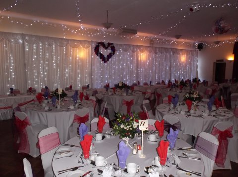 Main Hall set for wedding reception - Corby Masonic Complex