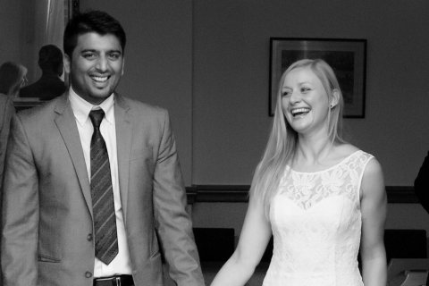 Sharing a laugh after the ceremony - Narshada Photography