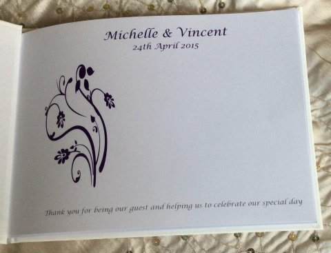 Personalised guest book inside page - CAS Wedding Stationery