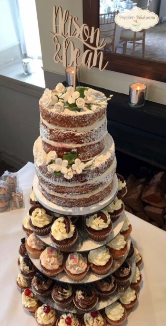 Naked Wedding Cake - Poppies Bakehouse