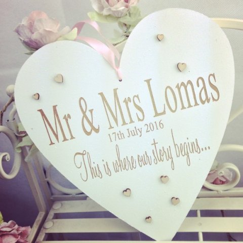 Mr & Mrs This Is Where Our Story Begins Heart - Hearts and Home