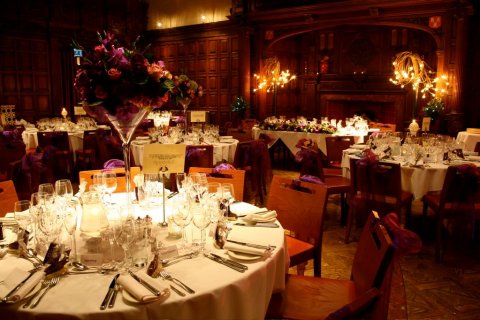 The Great Hall set for a wedding breakfast - Jesmond Dene House Hotel and Restaurant