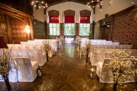 The Great Hall set for a ceremony facing the windows - Jesmond Dene House Hotel and Restaurant