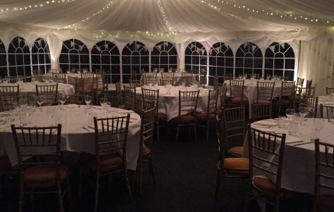 Evening set up - The Marquee at The Cromwell Arms