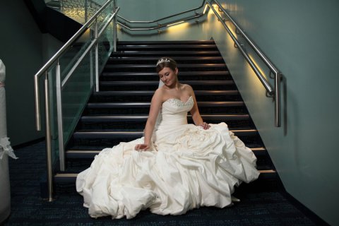 Bride on stairs - The Brunton