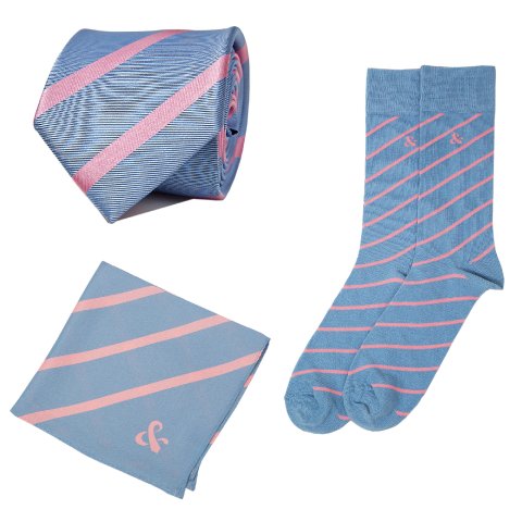 Blue and pink stripes - Tied Together Ltd