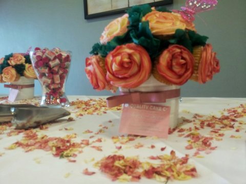 Cupcake 'rose tree' centrepieces - Quality Cake Company