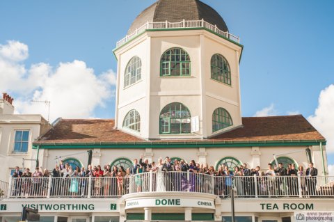 Group photos on the private balcony - Worthing Dome Events