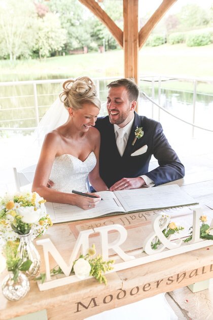 Signing the Register - The Venue at Moddershall Oaks