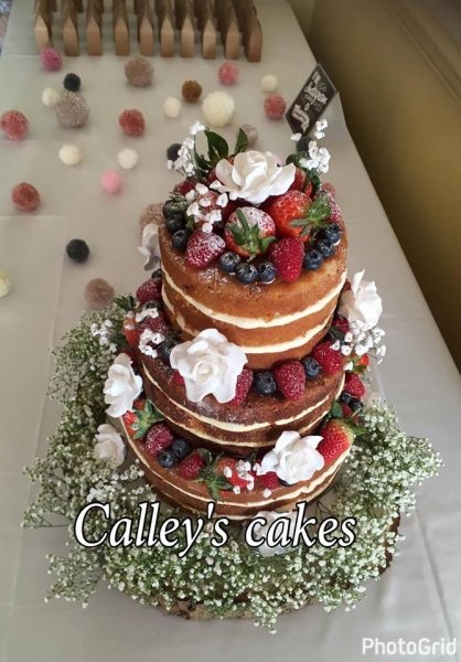 naked wedding cake - Calley's Cakes