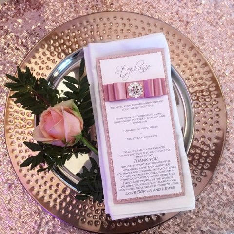 Individual Wedding Menu place cards - Tailor made Moments