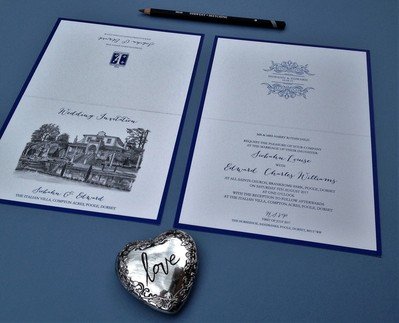 Wedding Guest Books - Illustrated Invitation-Image 30010