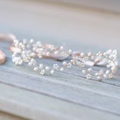 Lisle Hairvine with ribbon ties - White Designs