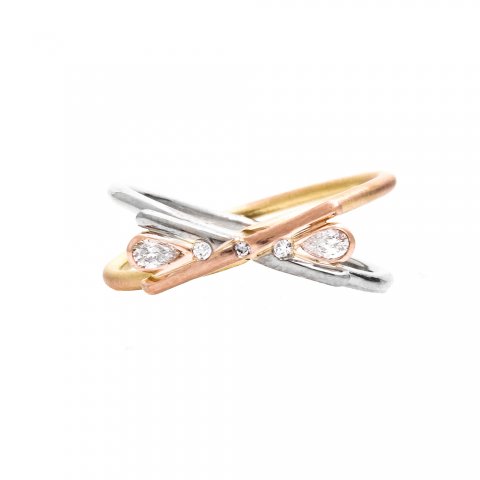 Handmade rose gold and white gold diamond engagement ring - Claire Troughton Fine Jewellery Design 