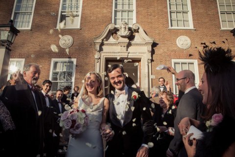 Confetti shot outside the museum - The Foundling Museum 
