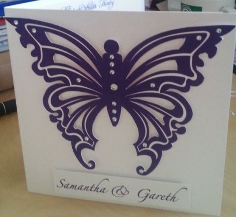Hand cut butterfly with diamonte - Pickledegg Design