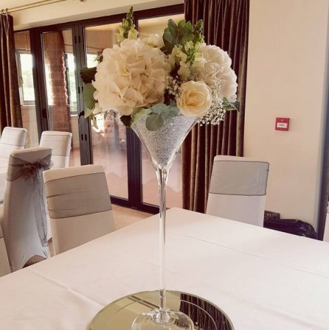 Martini vase centrepiece - Oopsie Daisy Flowers