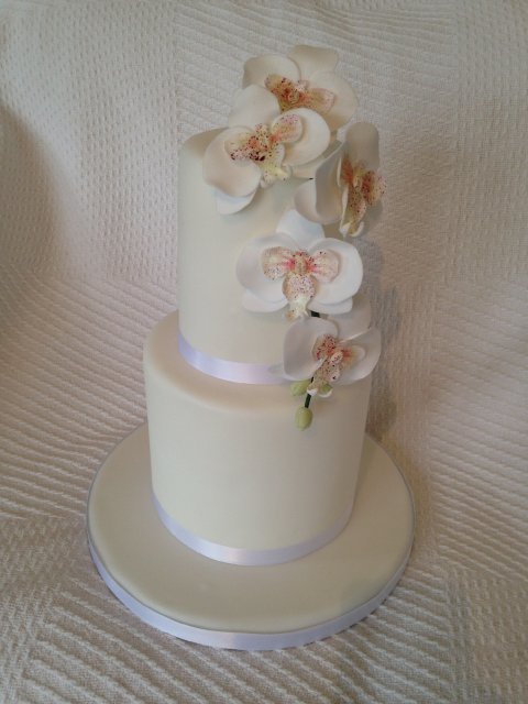 Orchid Wedding Cake - Minky Kitten Cakes