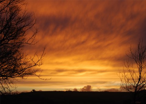 Sunset after the rain at Fairways Bed and Breakfast in Crewkerne in Somerset - Fairways Bed and Breakfast