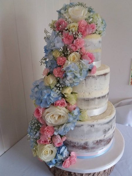 semi naked wedding cakes hampshire - Couture Cakes Hampshire