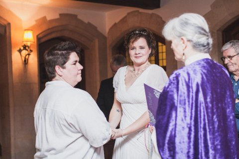 A handfasting as part of a wedding ceremony - Inner Radiance Ceremonies