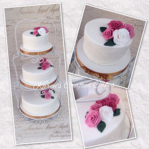 Vintage rose and lace cake - Karen's Crafted Cakes