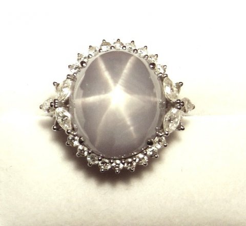 1970s star sapphire 20+ cts est. diamond/platinum mount £7450 - N.Bloom & Son