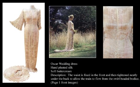 Oscar Wedding Dress Hand Pleated Silk - Charles and Patricia Lester Ltd