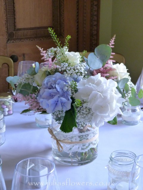 Hydrangea Handtied in Vases - Julia Dilworth Florals