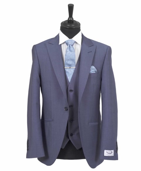 Airforce Blue Slim Fit Carlton Lounge Suit - Hugh Harris Formal
