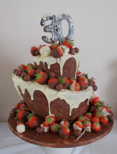 Chocolate strawberry wonky cake - Cakes Unlimited of Yorkshire