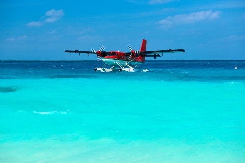 Seaplane arrival in Maldives - Far and Away Luxury