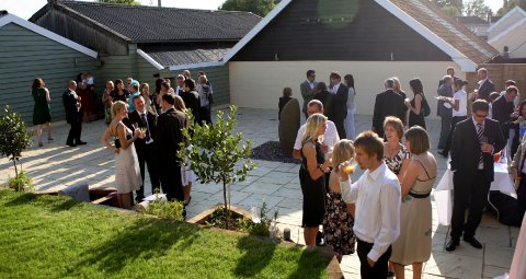 Our courtyard, where guests are able to mingle before and after the ceremony. - All Manor of Events