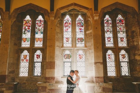 Gorgeous Stained Glass Windows int the Great Hall - Berkeley Castle 