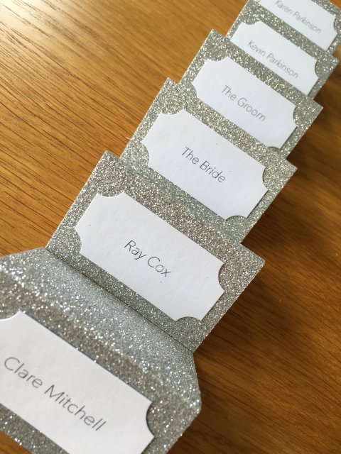 Glitter Placecards - The House of Airey Wedding Stationery