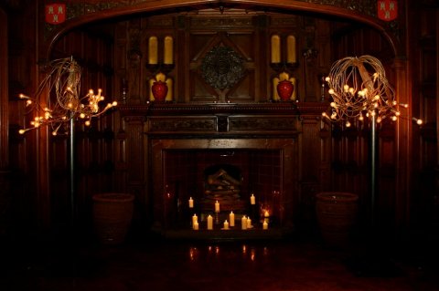 Fill the fireplace in the Great Hall with lots of candles to create a romantic setting - Jesmond Dene House Hotel and Restaurant