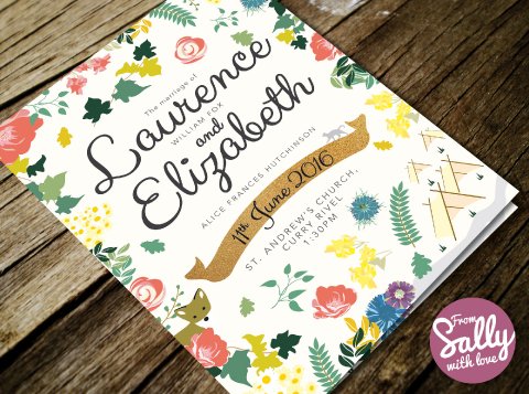 Orders of service with design and styling to match the rest of the wedding stationery. - From Sally with Love