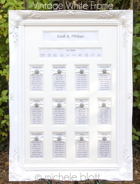 Luxury Ornate Framed Table Seating Plan - Elegant Wedding Stationery and Luxury Table Plans