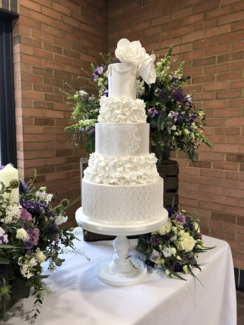 White Lustre Wedding Cake - All Shapes & Slices Cake Co