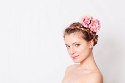 Headband with roses. - Katherine Elizabeth Millinery
