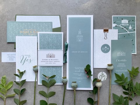 Babington House Wedding Invitation Collection - Deabill and Quince