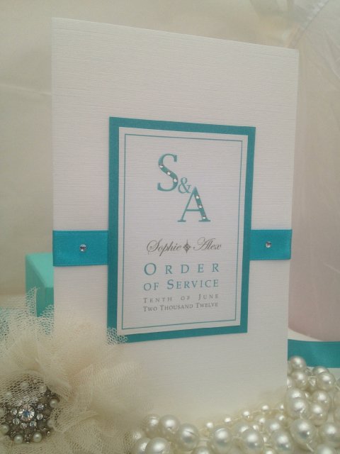 Teal order of service - Perfect Day Weddings