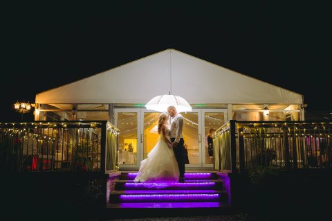 A lovely couple outside our marquee. - The Garden Rooms