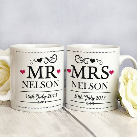 Personalised Mr & Mrs Mug Set - £16.99 - The Present Finder