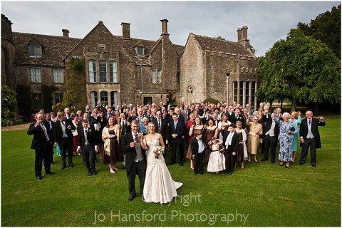 The Wedding Party on the South Facing Lawn at Chavenage - Chavenage House