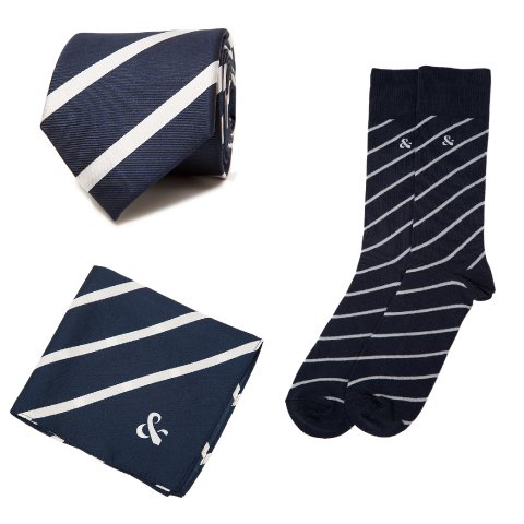 Navy and white stripes - Tied Together Ltd