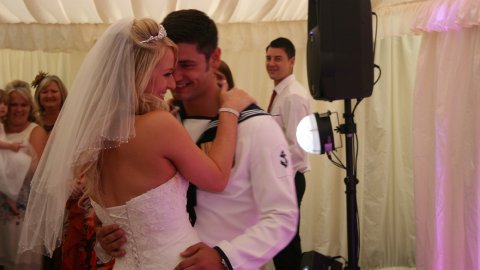 Jen and Martin's first dance in the marquee at Marwell House - The Party DJ